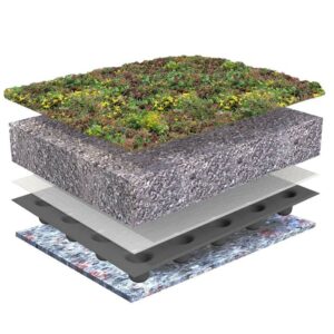 Traditioneel-Sedumdak-Groen-dak-pakket Traditioneel Sedumdak pakket systeem opbouw