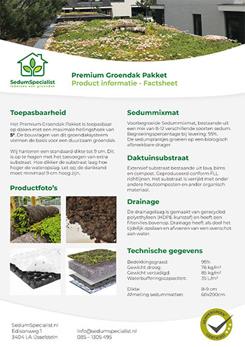 Factsheet premium pakket groen dak