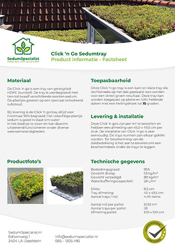 Factsheet sedumtray cassette