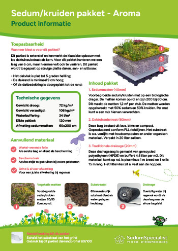 Productblad sedum/kruiden