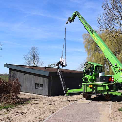 Verticaal transport kosten groene daken Verticaal transport kosten voor groendak